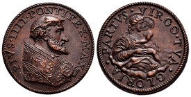 Vatican. Pius IV. "Restitution" medal. (1559/1565). Rev.: VIRGO TVA GLORIA PARTVS. Ae. 13,60 g. 29 mm. Posthumous coinage, by Gian Federico Bonzagni. ...