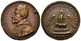 Vatican. Clemens IX. Medal. 1667 (Anno 1). (Lincoln, 1258; Börner, 1166.). Rev.: ALIIS NON SIBI CLEMENS. Ae. 14,34 g. Posthumous strike by A. Hamerani...