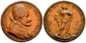Vatican. Innocencius XI. Medal. 1688 (Anno XII). Rome. Rev.: SPERENT IN TE QVI NOVERVNT NOMEN TVVM. Ae. 20,69 g. Posthumous strike by Giovanni Hameran...