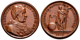 Vatican. Benedictus XIII. Medal. 1724. Rome. (Miselli p. 173, 184; Bartolotti E. 72). Rev.: HAVRIETIS IN GAVDIO DE FONTIBVS SAL. The Church standing f...