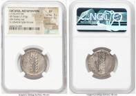 LUCANIA. Metapontum. Ca. 510-470 BC. AR stater (24mm, 7.97 gm, 12h). NGC XF 5/5 - 3/5, light smoothing. META (on left, retrograde), barley ear with se...