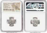 LUCANIA. Metapontum. Ca. 330-280 BC. AR stater (20mm, 7.92 gm, 10h). NGC Choice XF 5/5 - 2/5, Fine Style, punch mark. Atha-, magistrate. Head of Demet...