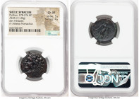 SICILY. Syracuse. Pyrrhus (278-276 BC). AE (25mm, 11.35 gm, 7h). NGC Choice XF 5/5 - 4/5. ΣYΡΑ-ΚΟΣΙΩΝ, head of young Heracles left, wearing lion-skin ...