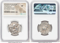 MACEDONIAN KINGDOM. Alexander III the Great (336-323 BC). AR tetradrachm (26mm, 12h). NGC VF. Issue of Babylon. Head of Heracles right, wearing lion s...