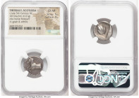 THESSALY. Scotussa. Ca. late 5th century BC. AR drachm (16mm, 6.01 gm, 5h). NGC Choice VF 5/5 - 4/5 Forepart of horse right / ΣK-O, germinated grain k...