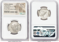 ATTICA. Athens. Ca. 440-404 BC. AR tetradrachm (26mm, 17.16 gm, 6h). NGC Choice AU 5/5 - 4/5. Mid-mass coinage issue. Head of Athena right, wearing ea...
