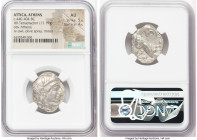 ATTICA. Athens. Ca. 440-404 BC. AR tetradrachm (25mm, 17.19 gm, 3h). NGC AU 5/5 - 4/5. Mid-mass coinage issue. Head of Athena right, wearing earring, ...