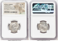 ATTICA. Athens. Ca. 440-404 BC. AR tetradrachm (23mm, 17.18 gm, 9h). NGC Choice XF 4/5 - 4/5. Mid-mass coinage issue. Head of Athena right, wearing ea...
