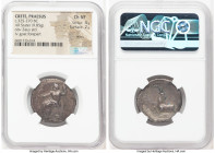 CRETE. Praesus. Ca. 325-270 BC. AR stater (26mm, 9.85 gm, 12h). NGC Choice VF 4/5 - 2/5, marks. Zeus seated left on backless throne, eagle in right ha...