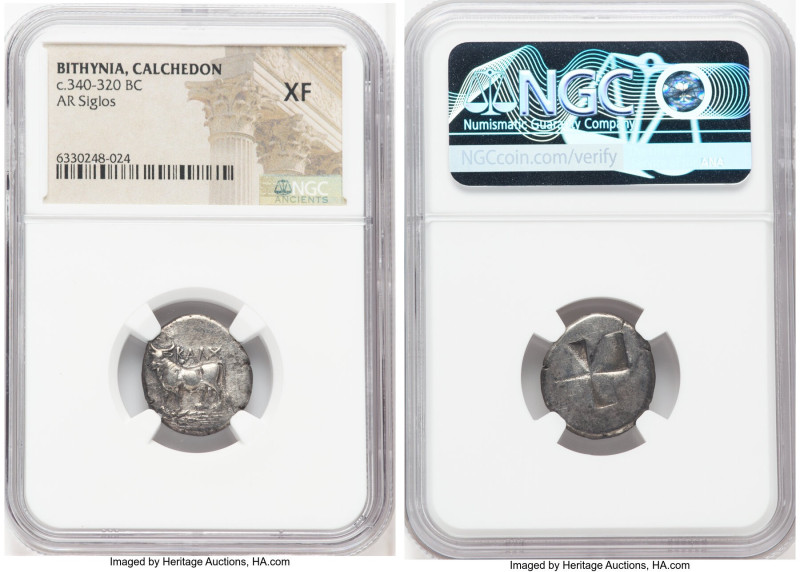 BITHYNIA. Calchedon. Ca. 340-320 BC. AR siglos (19mm). NGC XF. Persic standard. ...