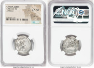 CILICIA. Soloi. Ca. 385-350 BC. AR stater (24mm, 2h). NGC Choice VF, die shift. Head of Athena right, wearing crested Attic helmet, bowl decorated wit...