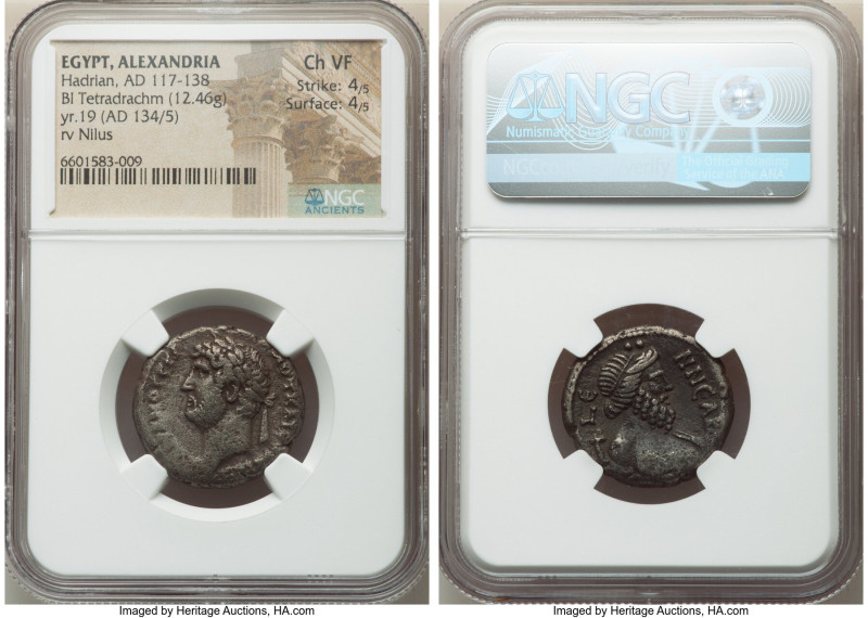 EGYPT. Alexandria. Hadrian (AD 117-138). BI tetradrachm (23mm, 12.46 gm, 11h). N...