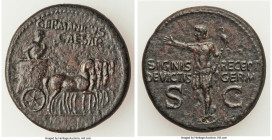 Germanicus (died AD 19). AE dupondius (29mm, 14.59 gm, 6h). Fine, altered surface. Rome, AD 37-41. GERMANICVS / CAESAR, Germanicus, bare headed and cl...