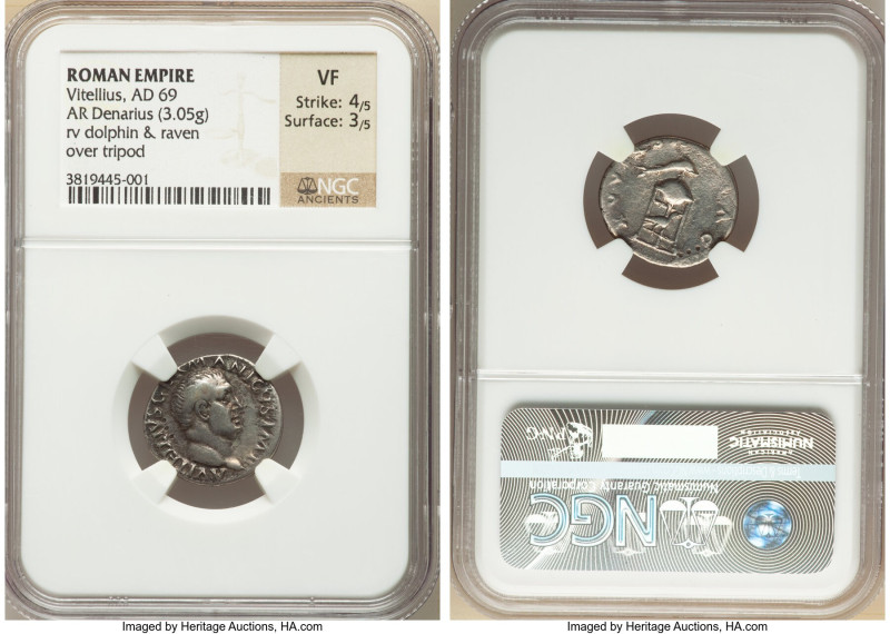 Vitellius (late April-20 December AD 69). AR denarius (19mm, 3.05 gm, 6h). NGC V...