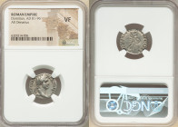 Domitian, as Augustus (AD 81-96). AR denarius (19mm, 7h). NGC VF. Rome, 14 September AD 88-13 September AD 89. IMP CAES DOMIT AVG-GERM P M TR P VIII, ...
