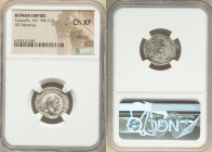 Caracalla, as Augustus (AD 198-217). AR denarius (20mm, 6h). NGC Choice XF, brushed. Rome, AD 214. ANTONINVS PIVS AVG GERM, laureate head of Caracalla...