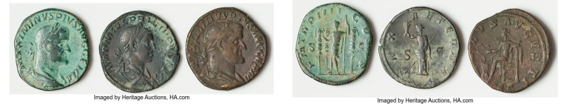 ANCIENT LOTS. Roman Imperial. Lot of three (3) AE sestertii. Fine. Includes: Thr...