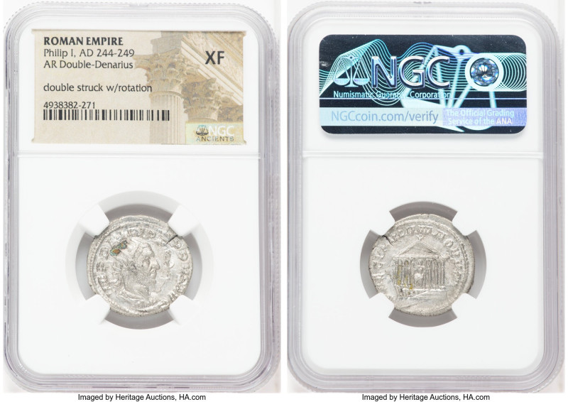 ANCIENT LOTS. Roman Imperial. Lot of three (3) AR and BI issues. NGC Choice VF-X...