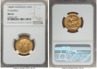 Victoria gold "St. George" Sovereign 1880-M MS62 NGC, Melbourne mint, KM7. 

HID09801242017

© 2022 Heritage Auctions | All Rights Reserved