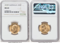 George V gold Sovereign 1919-P MS64 NGC, Perth mint, KM29, S-4001. Lustrous satin surface with olive toning. 

HID09801242017

© 2022 Heritage Auction...