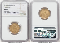 Leopold II gold 20 Francs 1877 MS62 NGC, Brussels mint, KM37, Fr-412. Position A. 

HID09801242017

© 2022 Heritage Auctions | All Rights Reserved