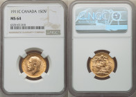 George V gold Sovereign 1911-C MS64 NGC, Ottawa mint, KM20, S-3997. 

HID09801242017

© 2022 Heritage Auctions | All Rights Reserved