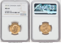 George V gold Sovereign 1911-C MS64 NGC, Ottawa mint, KM20, S-3997. 

HID09801242017

© 2022 Heritage Auctions | All Rights Reserved