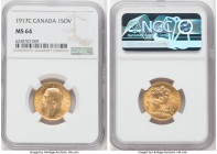 George V gold Sovereign 1917-C MS64 NGC, Ottawa mint, KM20, S-3997. 

HID09801242017

© 2022 Heritage Auctions | All Rights Reserved