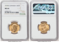 George V gold Sovereign 1919-C MS64 NGC, Ottawa mint, KM20, S-3997. 

HID09801242017

© 2022 Heritage Auctions | All Rights Reserved