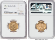 George V gold 5 Dollars 1912 MS61 NGC, Ottawa mint, KM26, Fr-4. Three year type. 

HID09801242017

© 2022 Heritage Auctions | All Rights Reserved