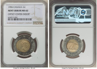 Elizabeth II Mint Error - Offset Center Insert 2 Dollars 1996 MS62 NGC, Royal Canadian mint, KM270. 

HID09801242017

© 2022 Heritage Auctions | All R...