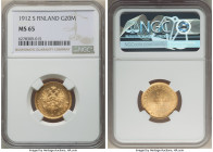 Russian Duchy. Nicholas II gold 20 Markkaa 1912-S MS65 NGC, Helsinki mint, KM9.2, Fr-3. Drenched in luster on well struck satin surfaces. 

HID0980124...