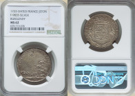 Burgundy silver Jeton 1722-Dated MS62 NGC, Feuardent-9835. Birds flying left towards radiant sun, mountains below, star above / Coat of arms. 

HID098...