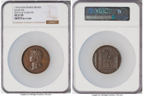 "Death of Louis XVII" bronze Medal 1795-Dated MS61 Brown NGC, Julius-452. 50mm. By Depaulis. LVDOVICVS XVII FRANCIAE ET NAVARRAE REX / REGNI TANTVM IV...