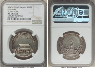 Silesia. "Noah's Ark" silver Medal ND (c. 1737) AU Details (Mount Removed) NGC, GPH-1189, FuS-4238. By Oexlein. Dove returning to Noah's Ark / Rainbow...