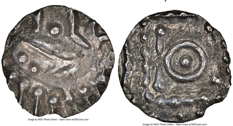 Early Anglo-Saxon. Continental Sceat ND (695-740) AU55 NGC, Series E, Variety E,...