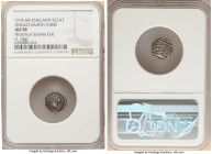 Early Anglo-Saxon. Secondary Phase Sceat ND (710-760) AU58 NGC, Series G, Type 3a. S-800. 1.14gm. Sold with dealer and collector tags. From the Histor...