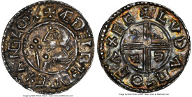 Kings of All England. Aethelred II (978-1016) Penny ND (c. 991-997) UNC Details (Peck Marked) NGC, Exeter mint, Luda as moneyer, Crux type, S-1148, N7...