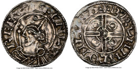 Kings of All England. Cnut (1016-1035) Penny ND (1024-30) AU Details (Peck Marked) NGC, London mint, Bruninc as moneyer, Pointed Helmet type, S-1158. ...