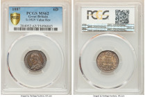 Victoria 6 Pence 1887 MS62 PCGS, KM760, S-3929. Value reverse. 

HID09801242017

© 2022 Heritage Auctions | All Rights Reserved