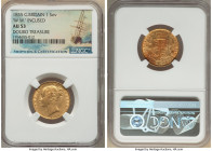 Victoria gold Sovereign 1855 AU53 NGC, KM736.1. Young head with "WW" incused. Shipwreck Certification - Douro Treasure. 

HID09801242017

© 2022 Herit...