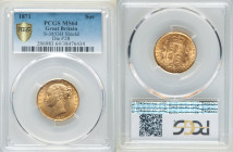 Victoria gold "Shield" Sovereign 1871 MS64 PCGS, KM736.2, S-3853B. Die #28. A dazzling near gem issue with sunny luminous fields. 

HID09801242017

© ...