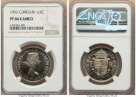 Elizabeth II Proof 1/2 Crown 1953 PR66 Cameo NGC, KM893. 

HID09801242017

© 2022 Heritage Auctions | All Rights Reserved