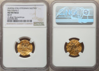 Ottoman Empire. Suleyman I (AH 926-974 / AD 1520-1566) gold Sultani AH 926 (AD 1520/1521) AU Details (Bent) NGC, Constantinople mint, A-1317. 3.46gm. ...