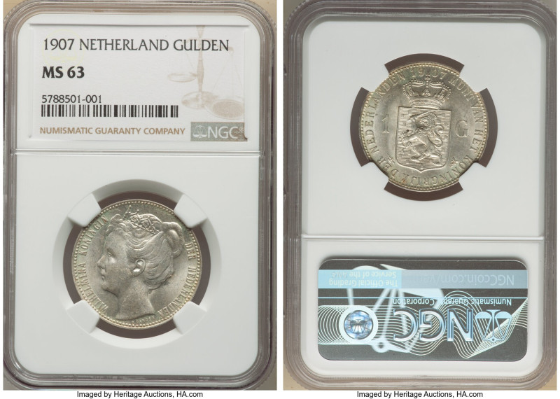 Wilhelmina Gulden 1907 MS63 NGC, KM122.2. 

HID09801242017

© 2022 Heritage Auct...