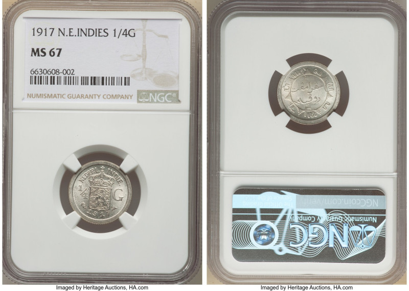 Wilhelmina I 1/4 Gulden 1917-(u) MS67 NGC, Utrecht mint, KM312. 

HID09801242017...