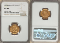 Republic gold 1/2 Libra 1908-GOZG AU58 NGC, Lima mint, KM209, Fr-74. 

HID09801242017

© 2022 Heritage Auctions | All Rights Reserved