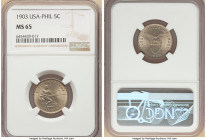 USA Administration 5 Centavos 1903 MS65 NGC, KM164. 

HID09801242017

© 2022 Heritage Auctions | All Rights Reserved