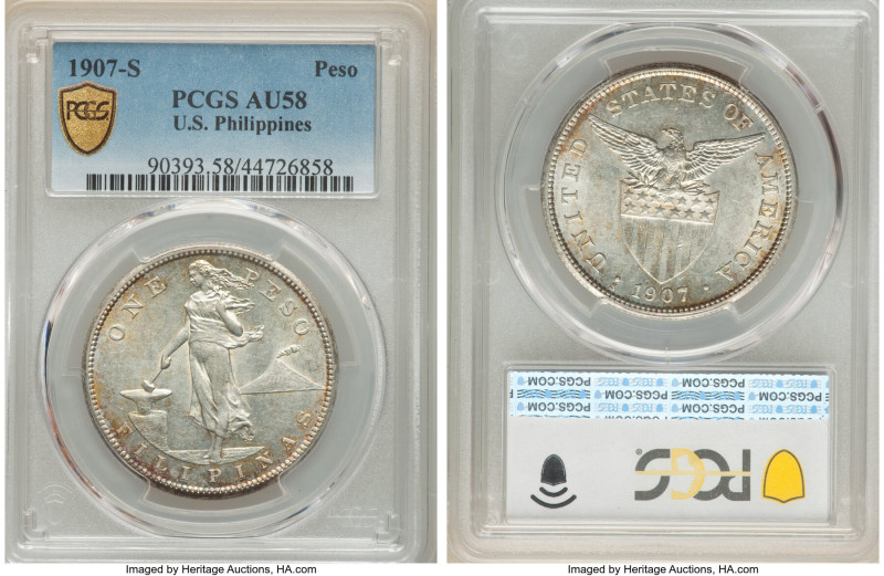 USA Administration Peso 1907-S AU58 PCGS, San Francisco mint, KM172. 

HID098012...