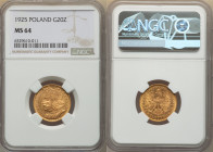 Republic gold 20 Zlotych 1925-(w) MS64 NGC, Warsaw mint, KM-Y33. One year type. 

HID09801242017

© 2022 Heritage Auctions | All Rights Reserved